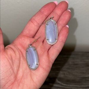 Elegant Silver and Purple Stone Earrings